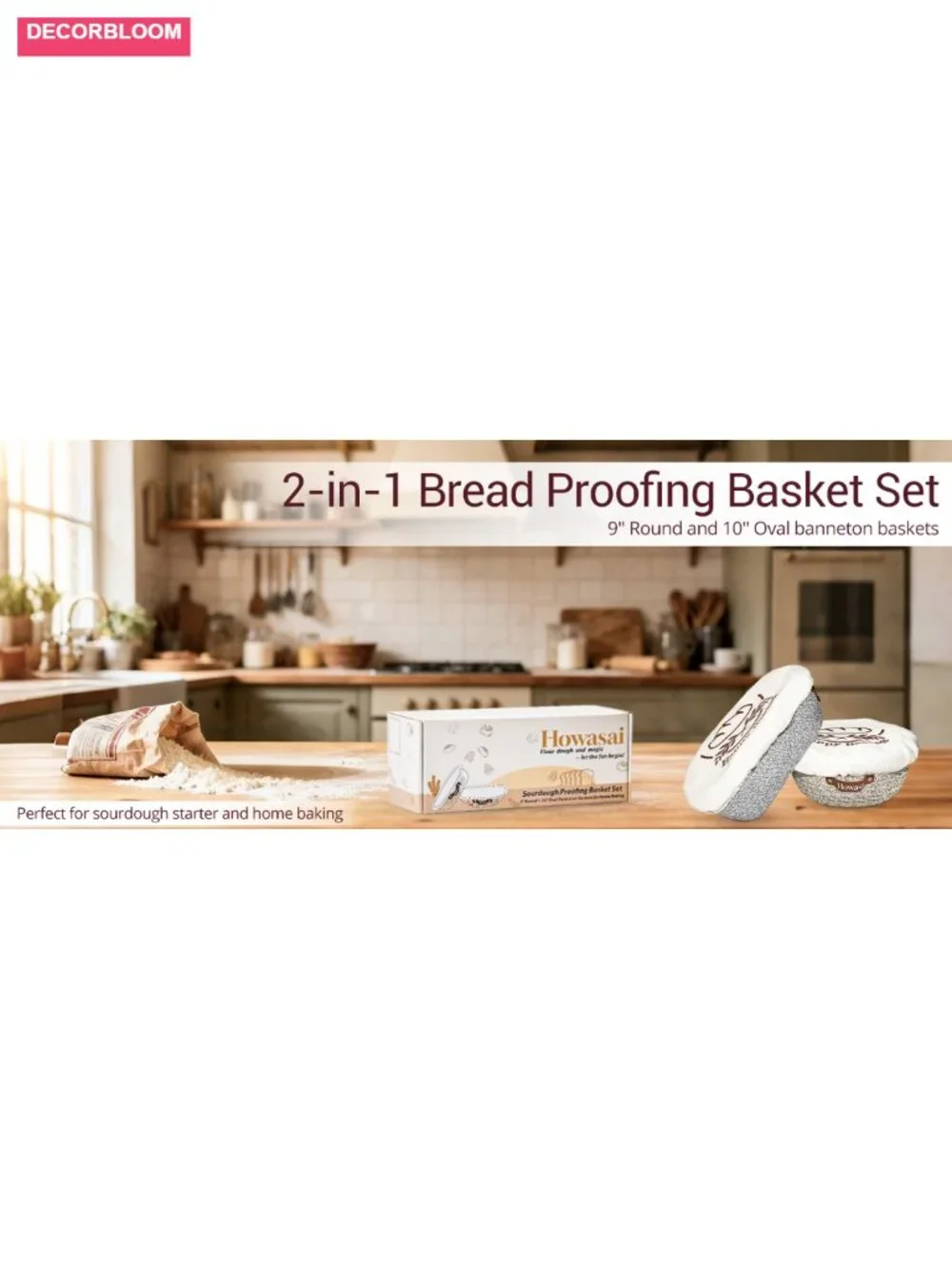 Sourdough Banneton Proofing Basket Set 9